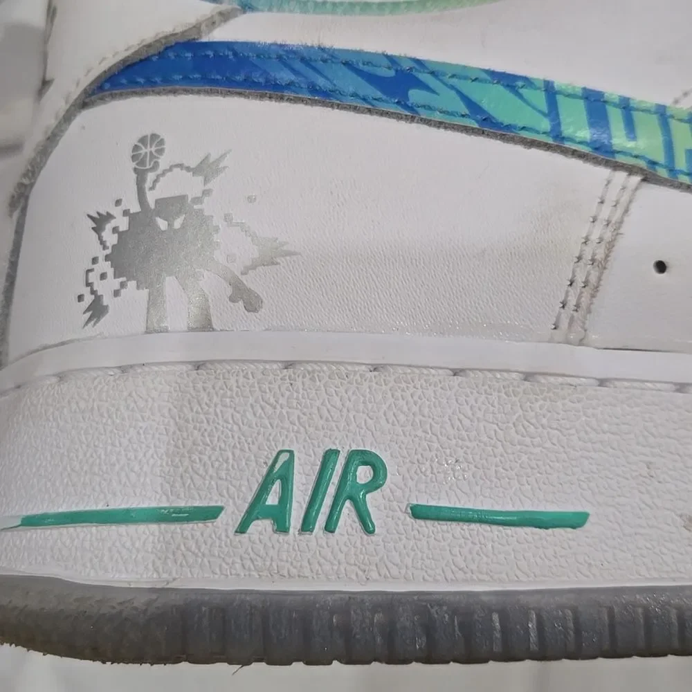 Nike Air Force 1 LV8 GS Unlock Your Space White Multi Sneakers Youth 6.5